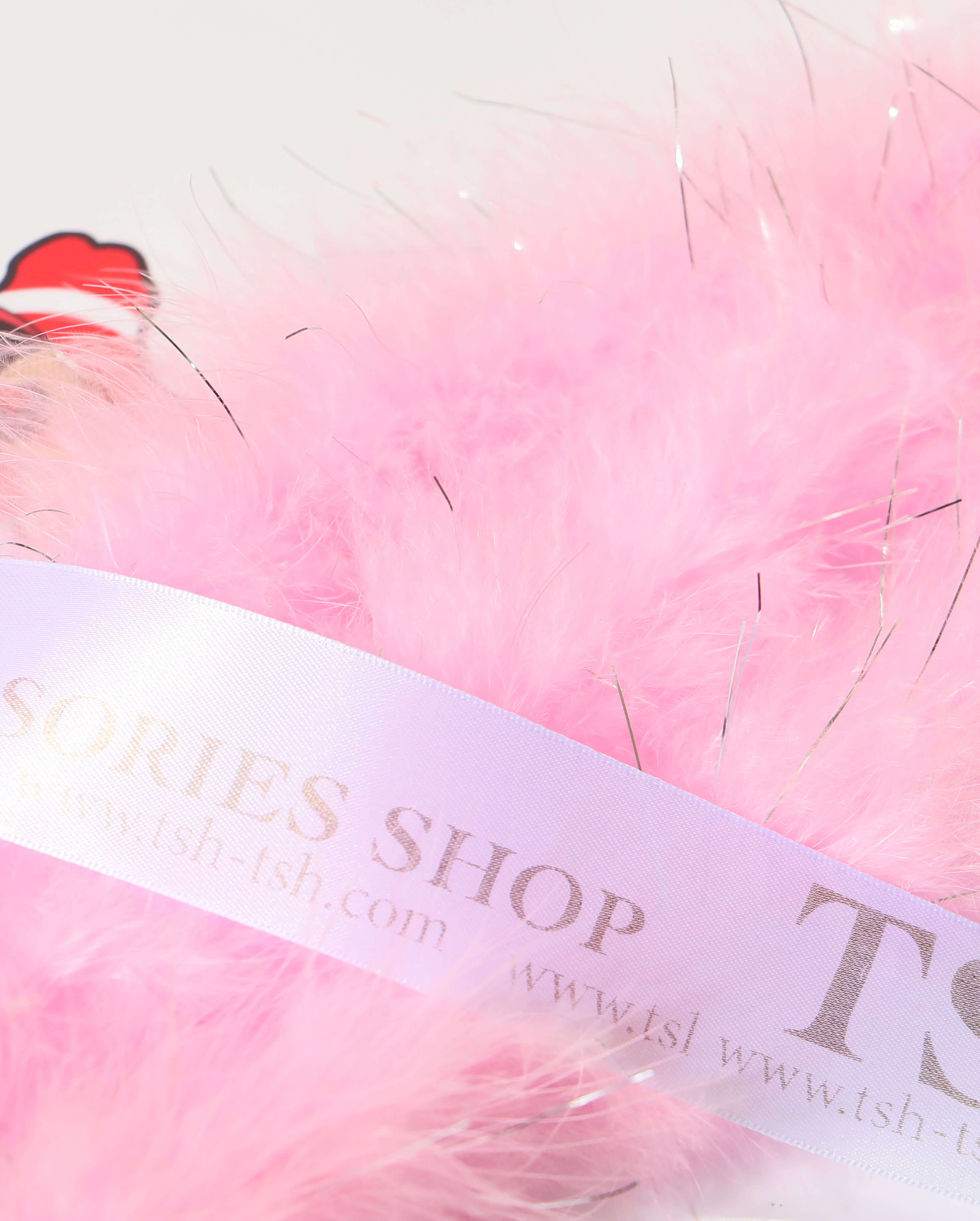 ขนมิ้งมีดิ้น ขนาดยาว 2 เมตร สีชมพูอ่อน