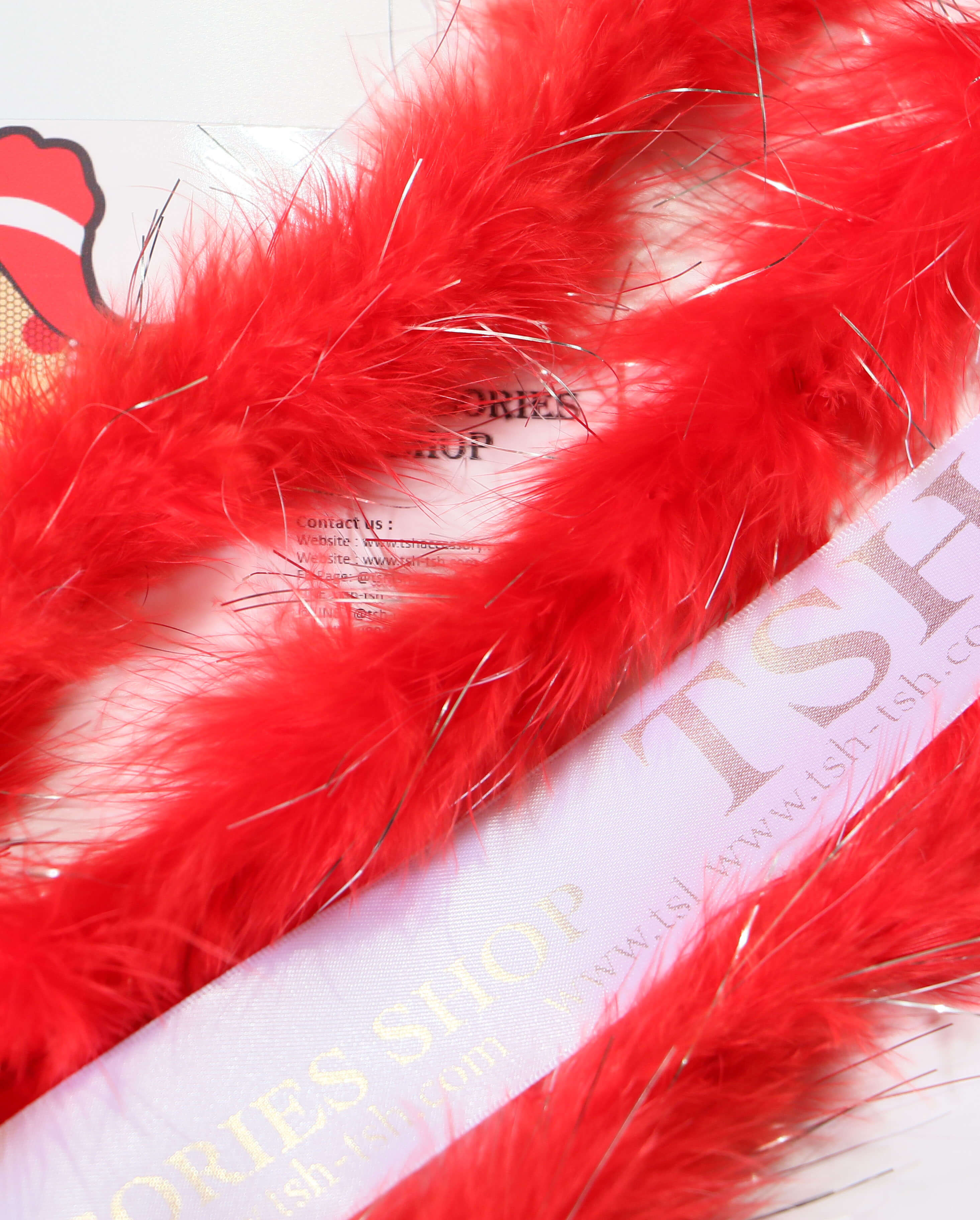 ขนมิ้งมีดิ้น ขนาดยาว 2 เมตร สีแดง