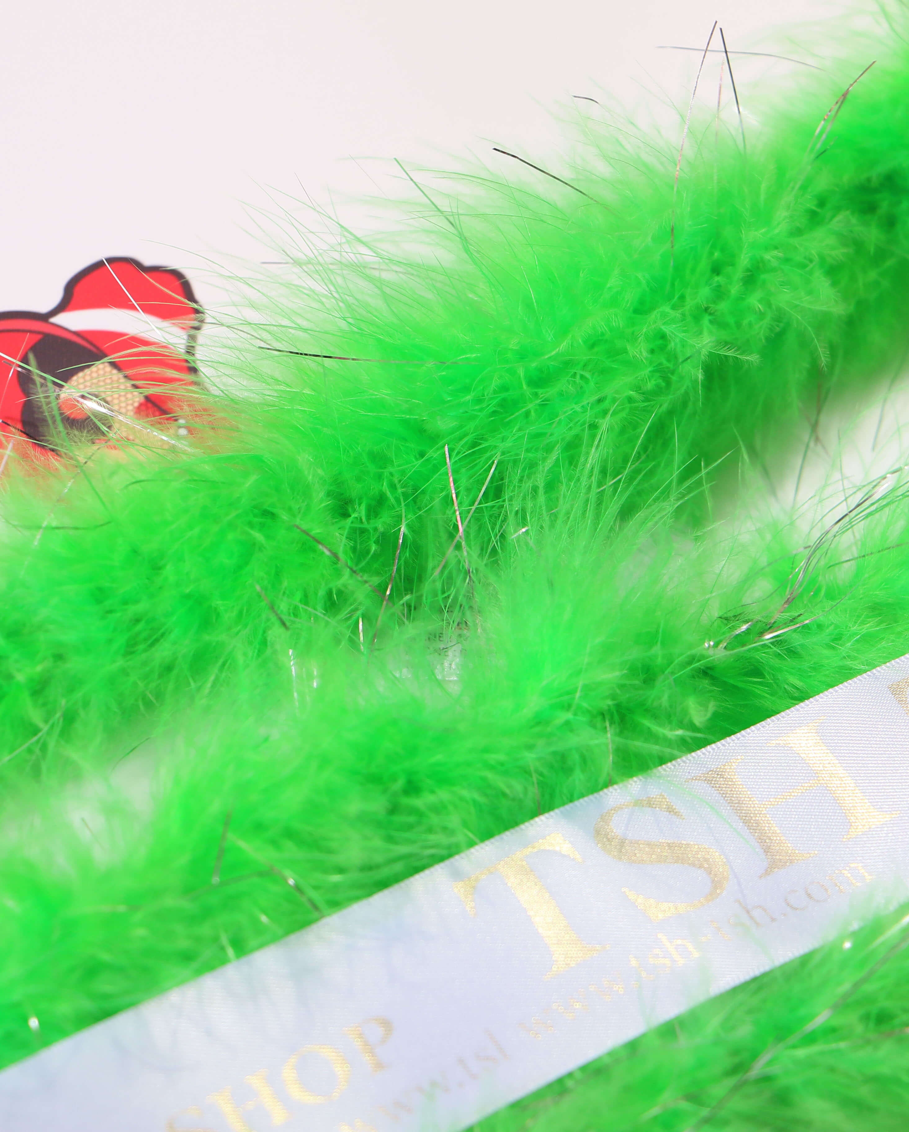 ขนมิ้งมีดิ้น ขนาดยาว 2 เมตร สีเขียวตอง