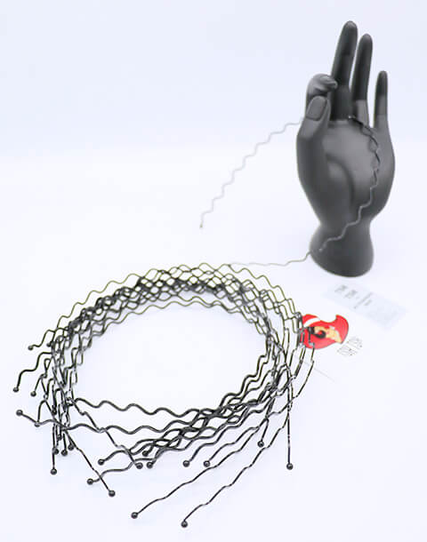 คาดผมเหล็กทรงคลื่น ขนาด 2 มิล สีดำ