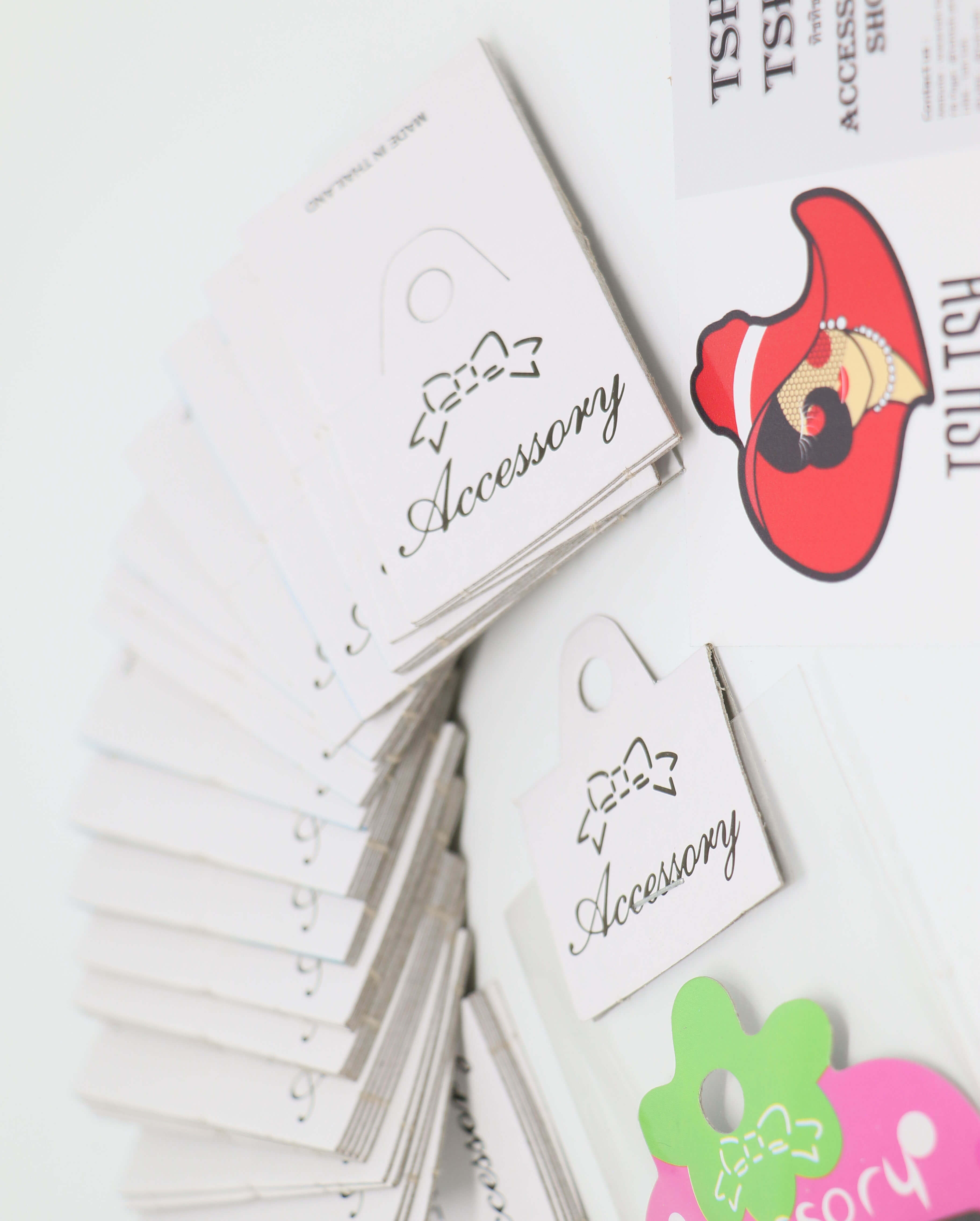 หัวกระดาษแพคถุงพิมพ์ลายโบว์ สีขาว