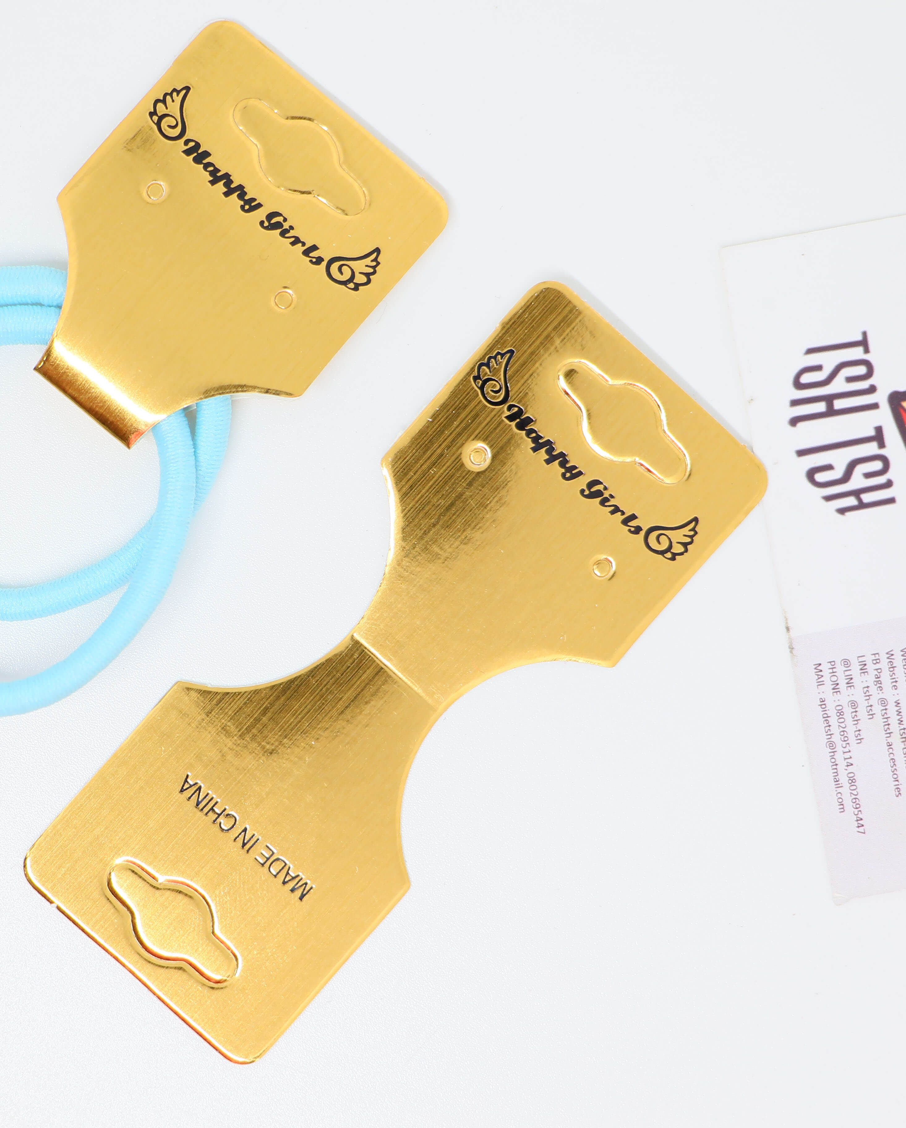 หัวกระดาษแพคแขวนพิมพ์ลาย Happy Girl สีทอง