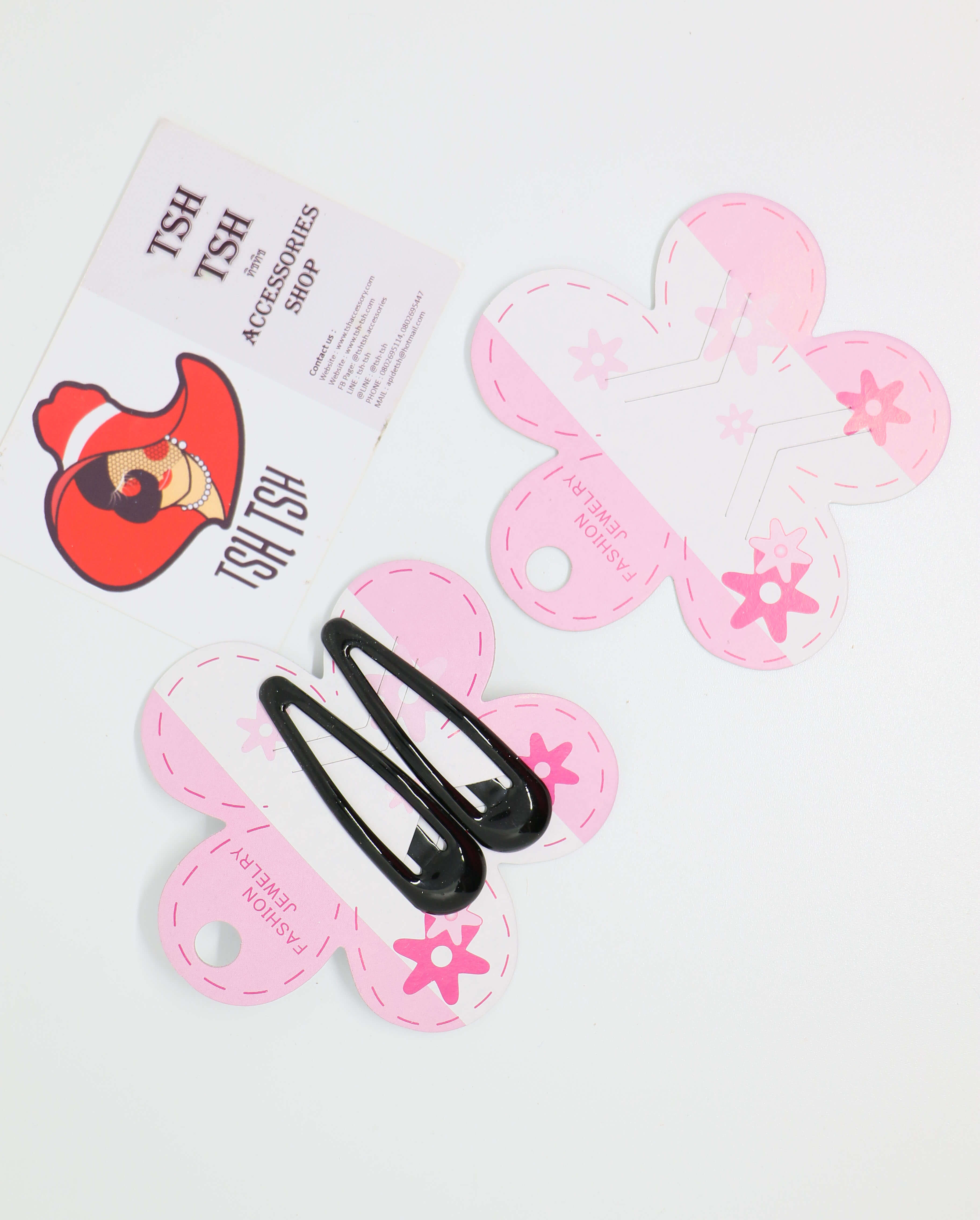 หัวกระดาษแพคกิ๊บทรงดอกไม้ สีชมพู