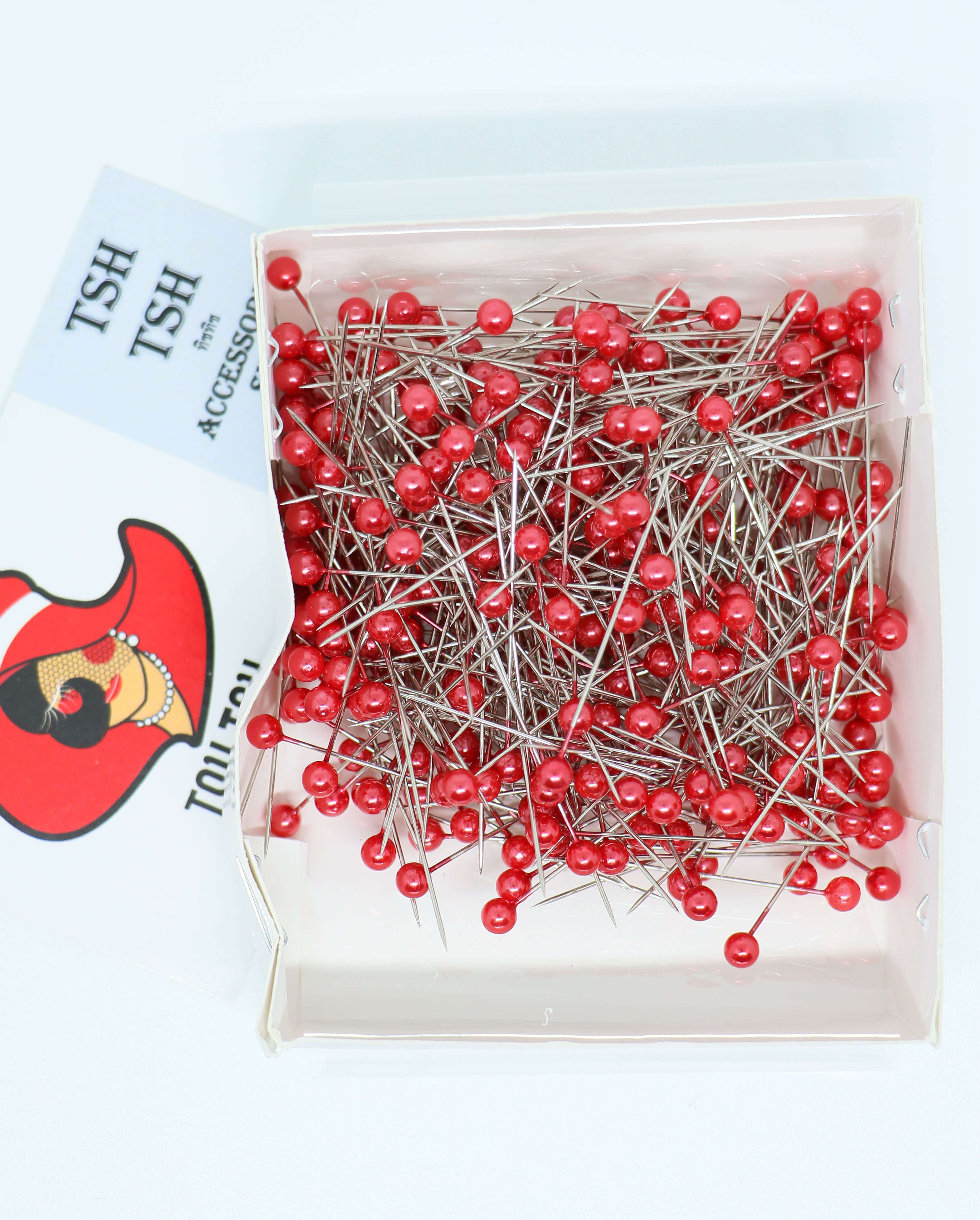 เข็มหมุด ขนาดยาว 1.5 นิ้ว สีแดง