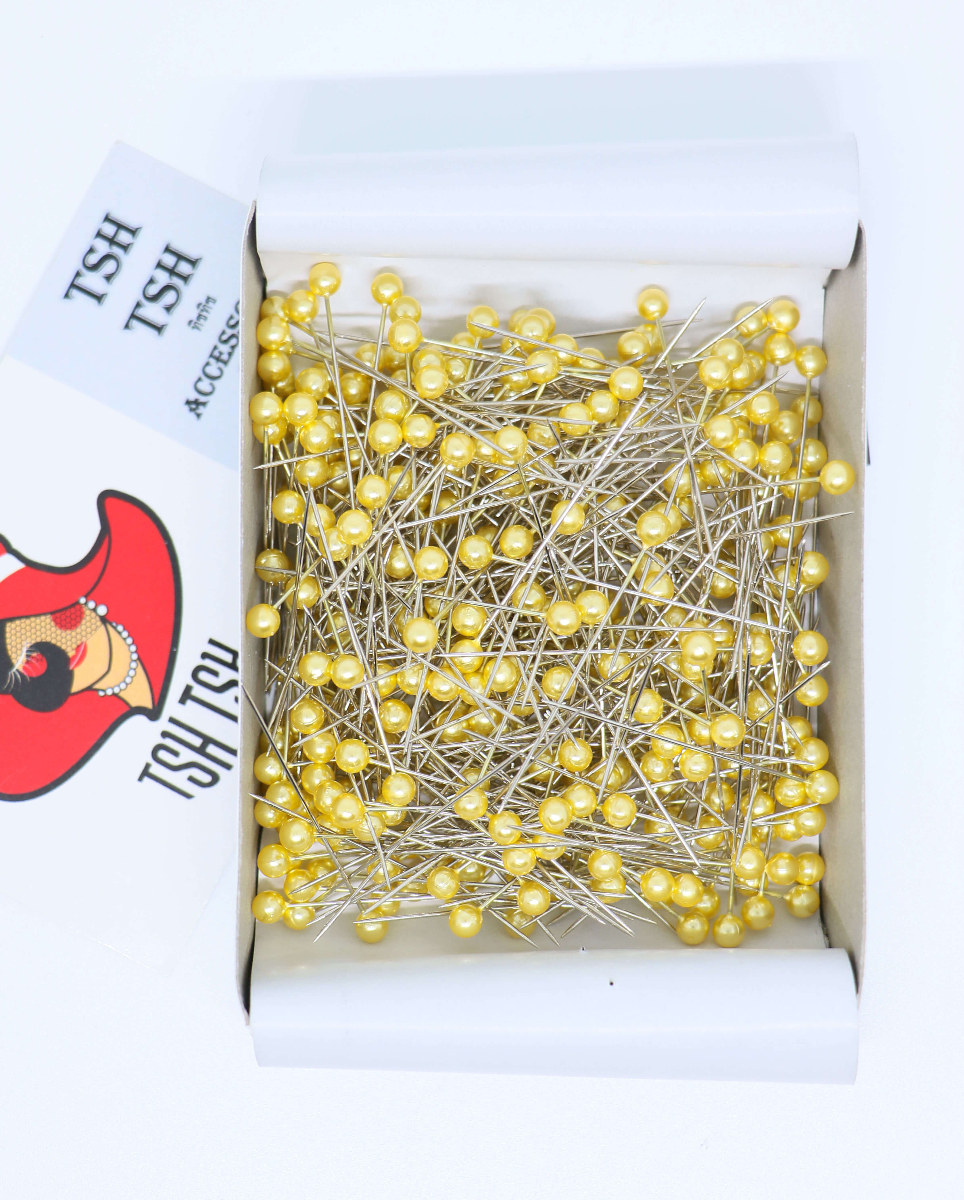 เข็มหมุด ขนาดยาว 1.5 นิ้ว สีเหลือง