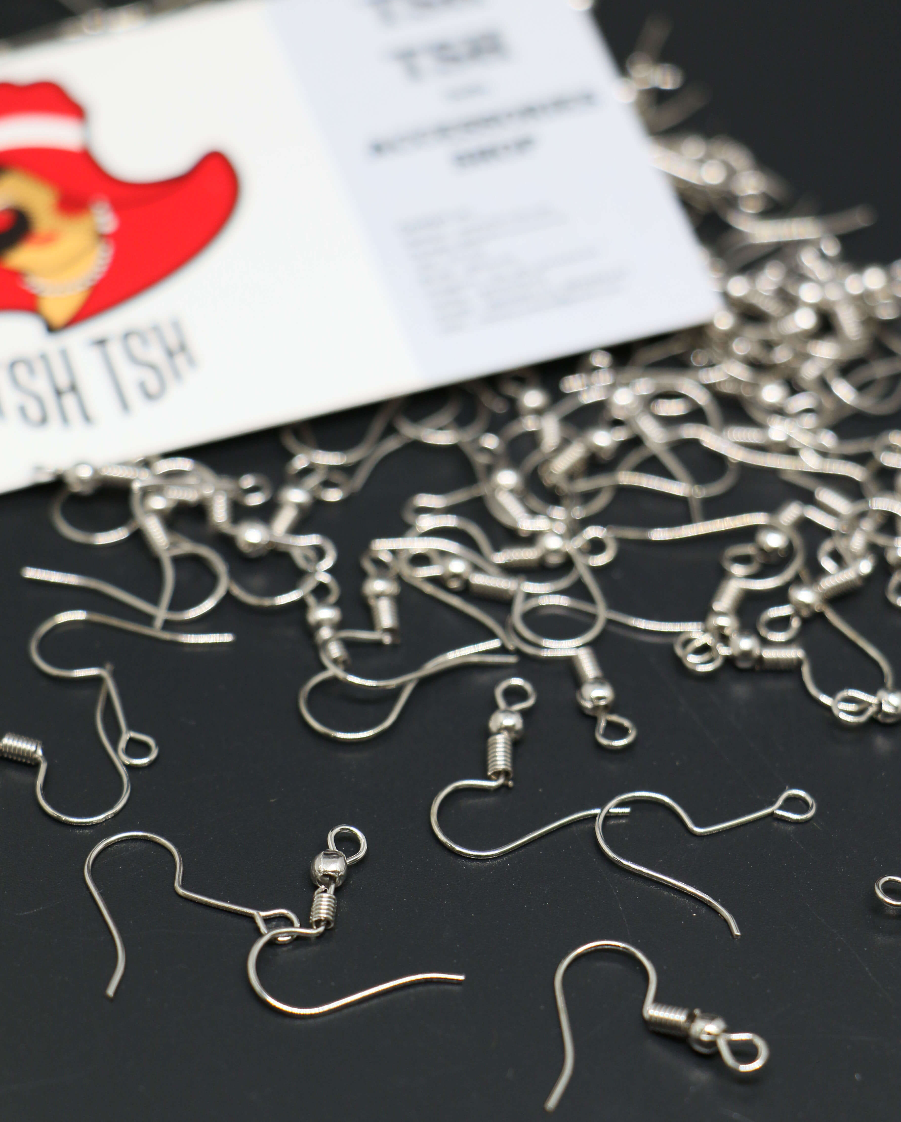 ขาต่างหูเบ็ดตกปลา (ตะขอต่างหูแบบเกี่ยวหู)  สีนิกเกิ้ล