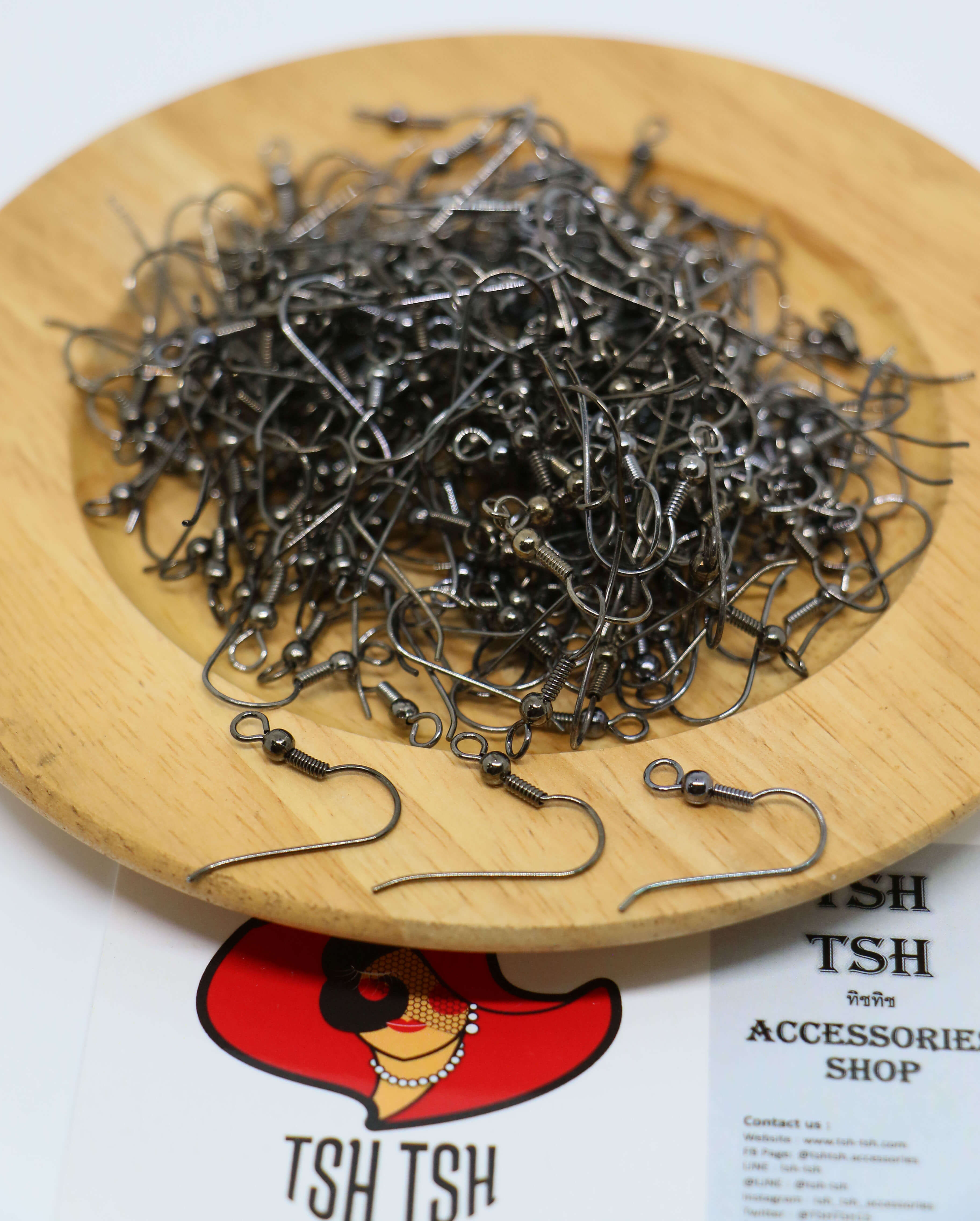 ขาต่างหูเบ็ดตกปลา (ตะขอต่างหูแบบเกี่ยวหู)  สีรมควัน