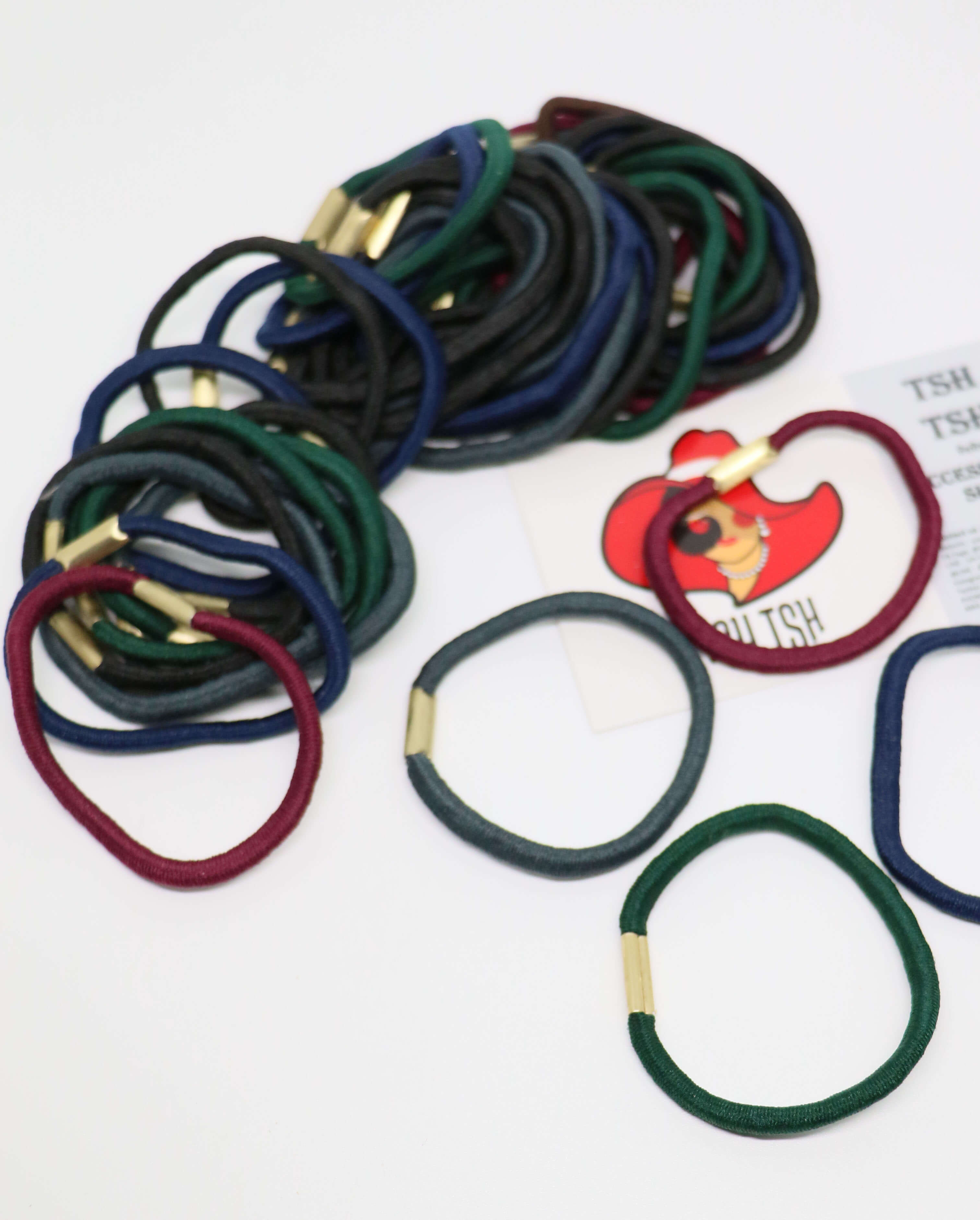 ยางรัดผมยางกลม ขนาด 4 ซม. คละสี โทนสีเข้ม 0.4