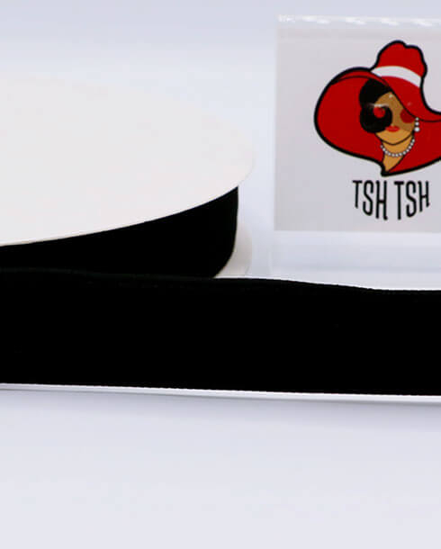 ริบบิ้นผ้ากำมะหยี่ขนาดกว้าง 1 นิ้ว สีดำ