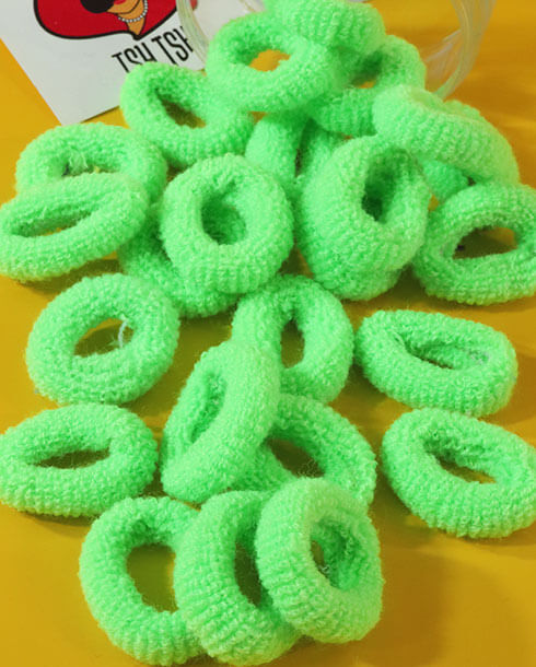 ยางรัดผมขนหนู สีเขียว