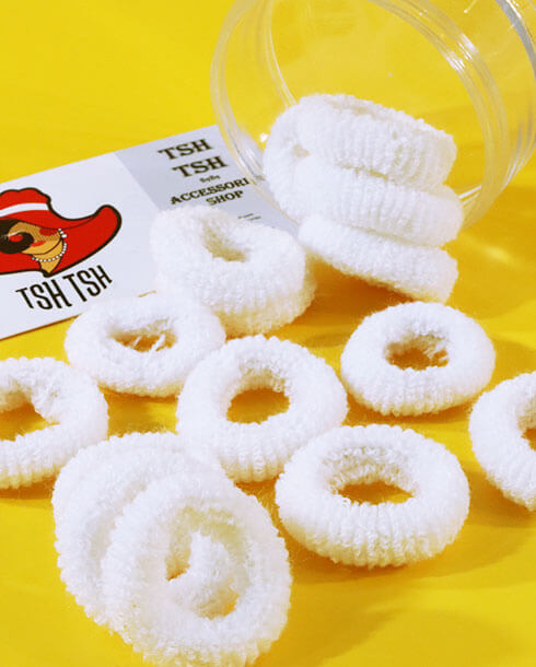 ยางรัดผมขนหนู สีขาว