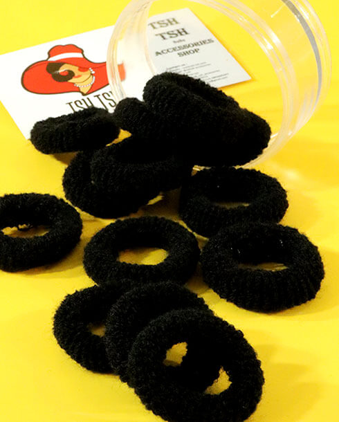 ยางรัดผมขนหนู สีดำ