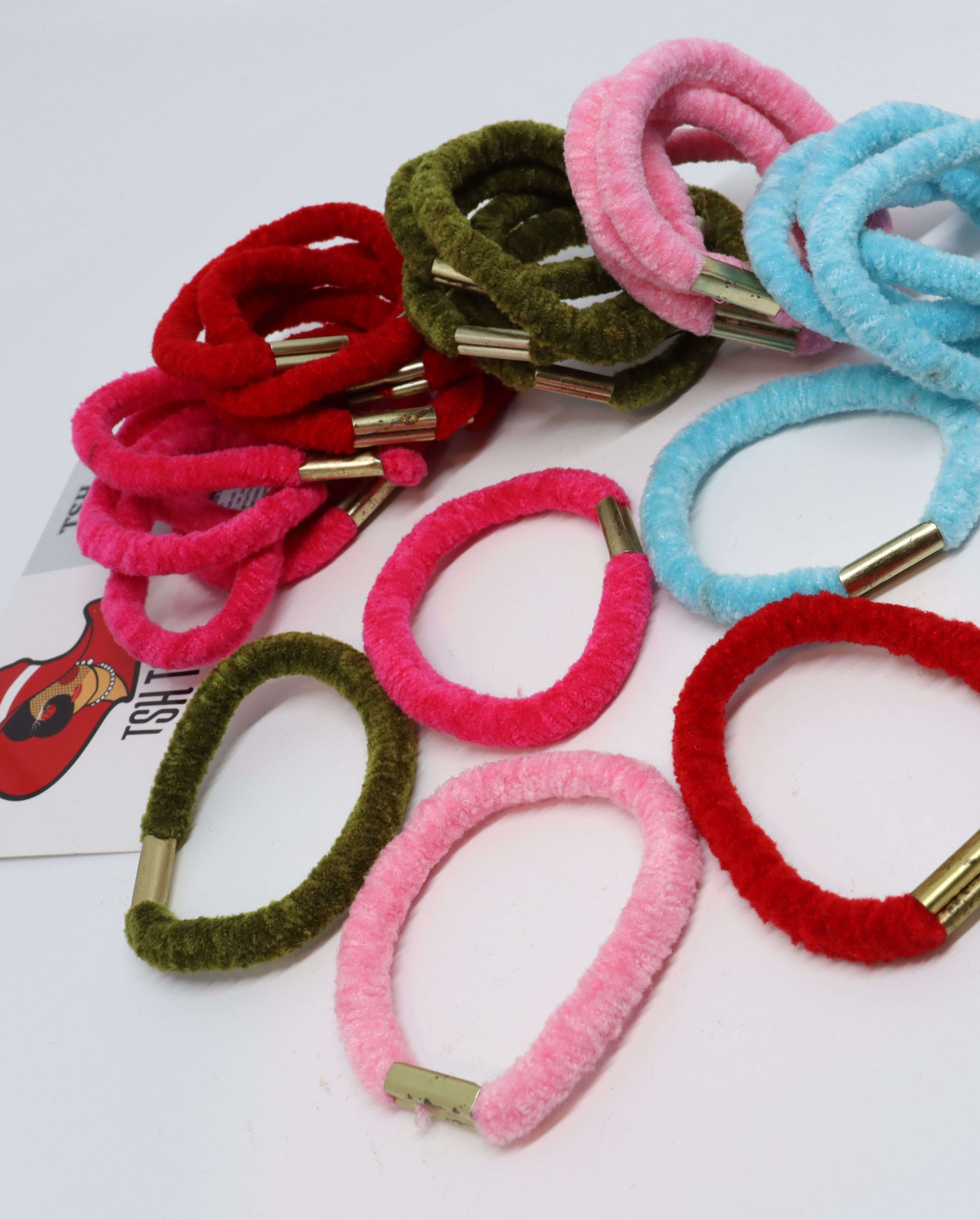 Velvet rubber band mixed bright color