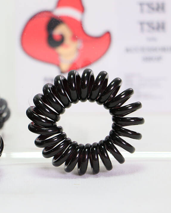 ยางรัดผมสายโทรศัพท์ ขนาดเล็ก สีดำ