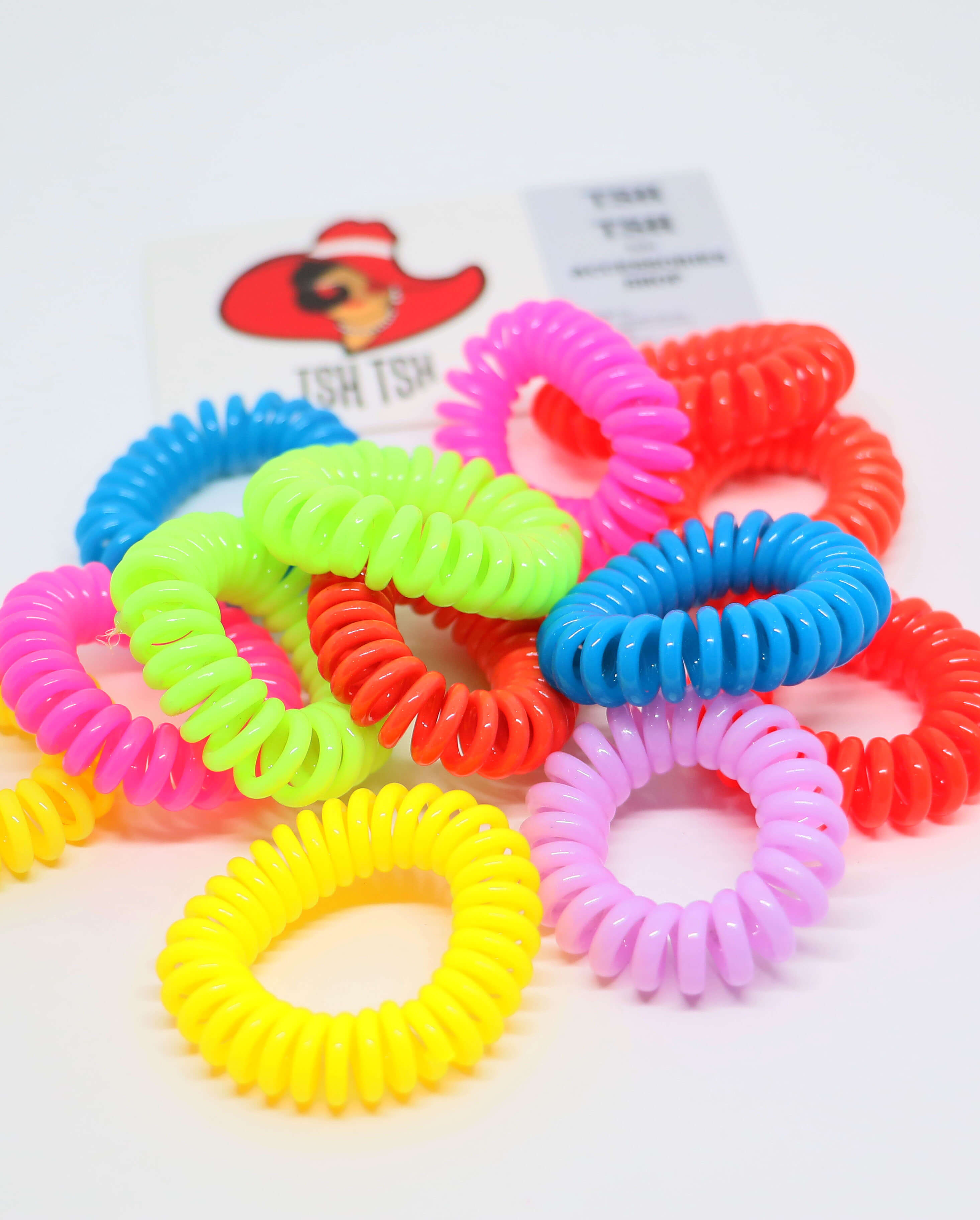 Telephone wire rubber band small size neon shade mixed color