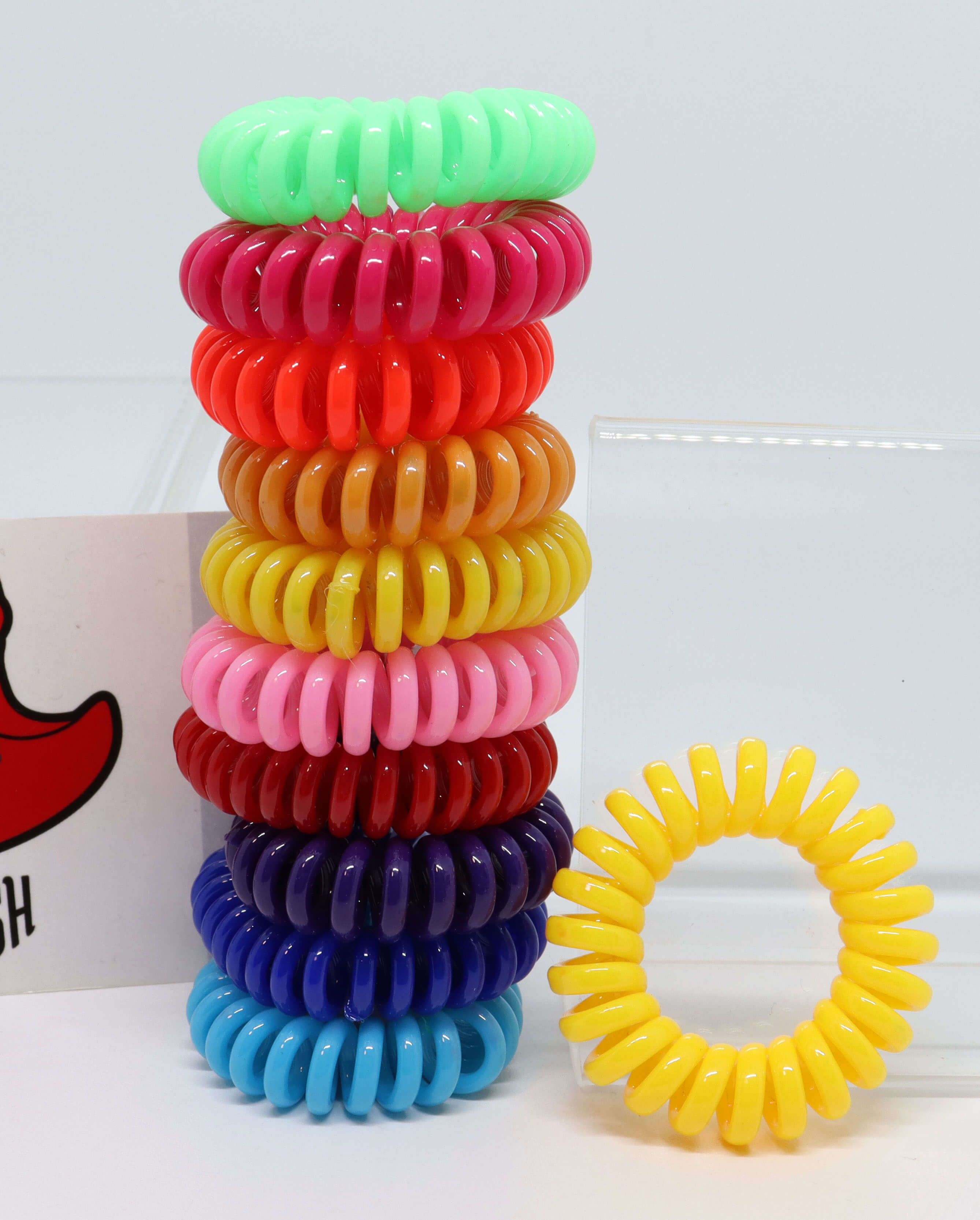 ยางรัดผมสายโทรศัพท์ ขนาดเล็ก คละสีโทนสีสด