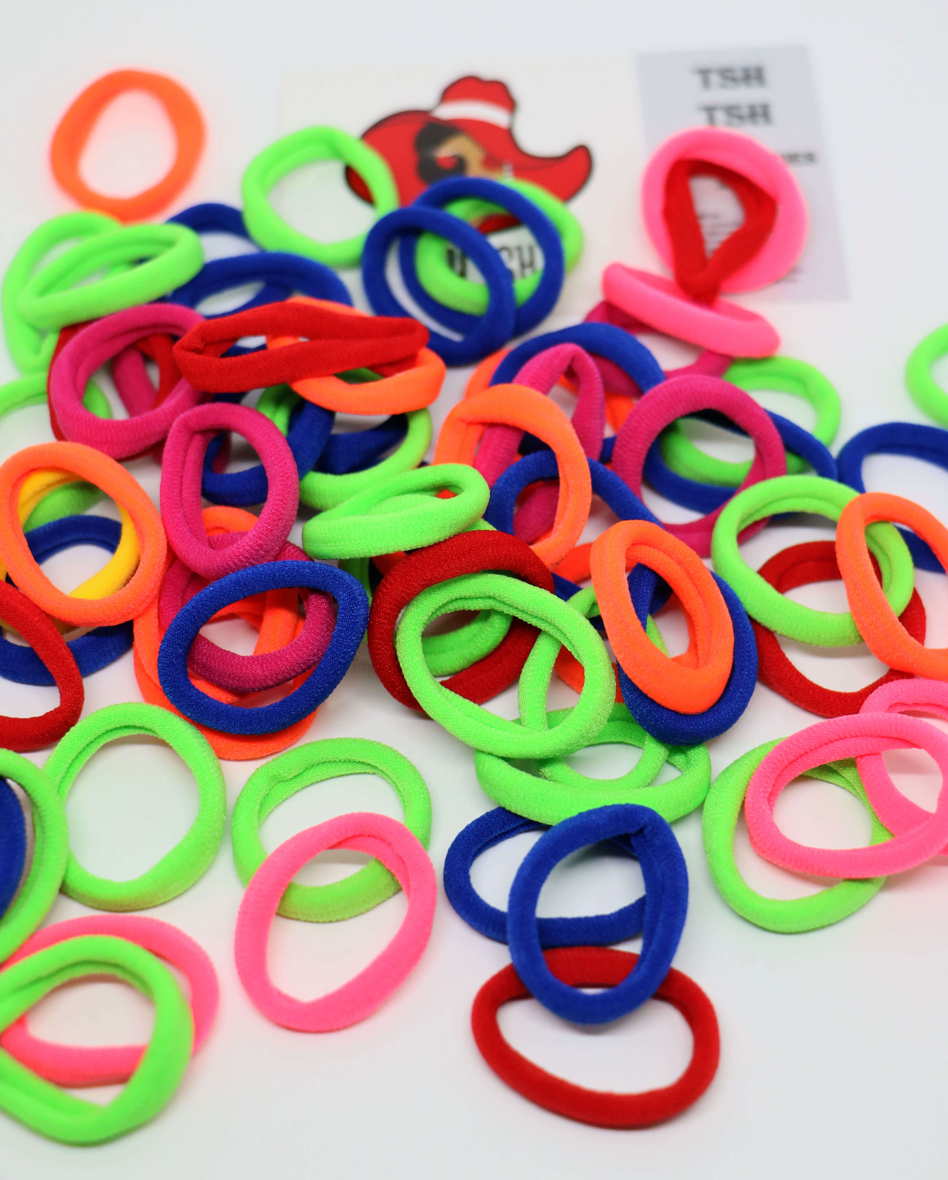 ยางรัดผมไนล่อน ขนาดเล็ก คละสีโทนสีสด