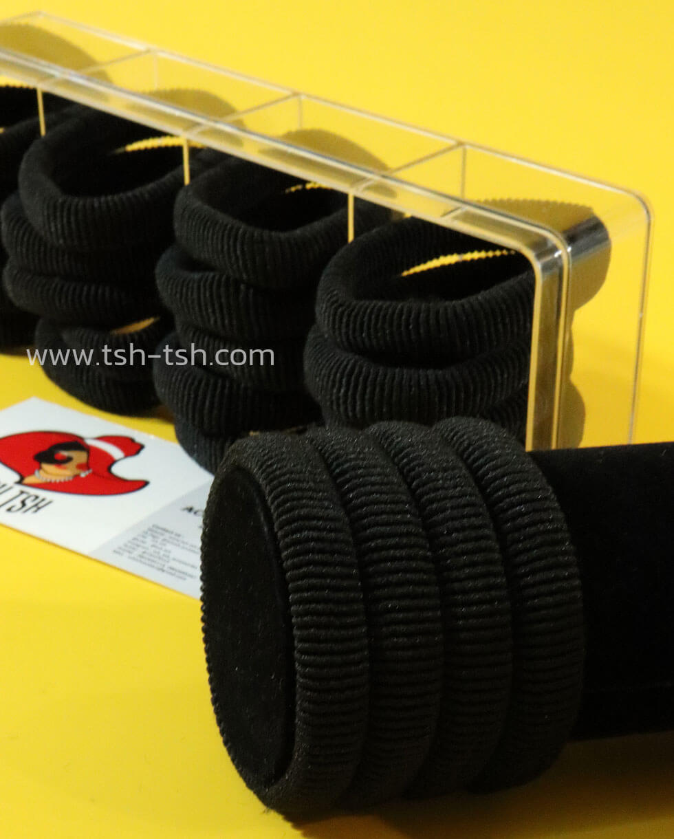 ยางรัดผมทอฟูก สีดำ