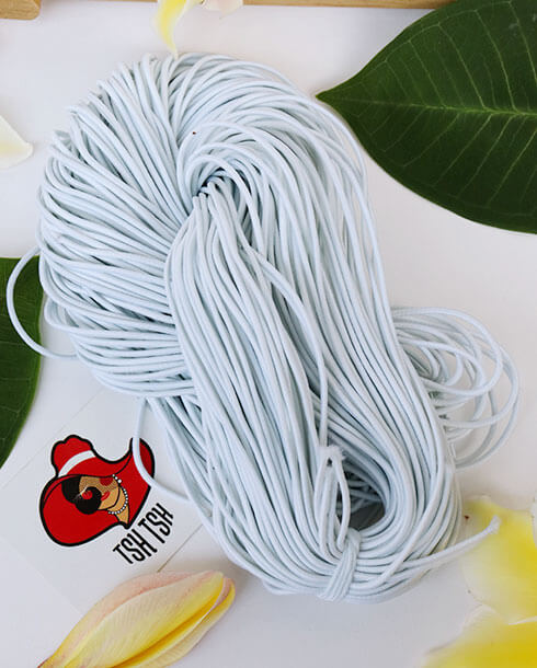 ยางยืดเส้นกลม สีขาว 0.15