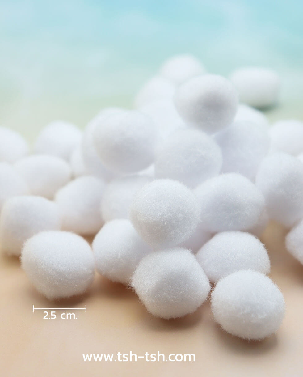 ปอม ปอม กำมะหยี่ ขนาด 2.5 ซม. สีขาว