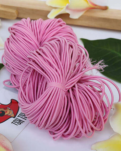 ยางยืดเส้นกลม สีชมพู 0.15