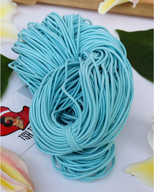 ยางยืดเส้นกลม สีฟ้าอ่อน 0.15