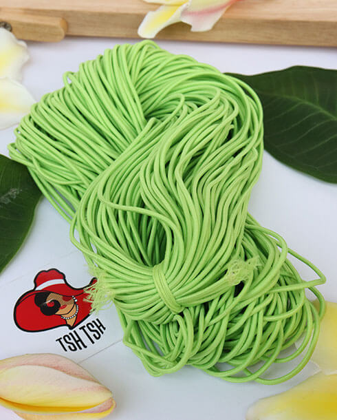 ยางยืดเส้นกลม สีเขียว 0.15