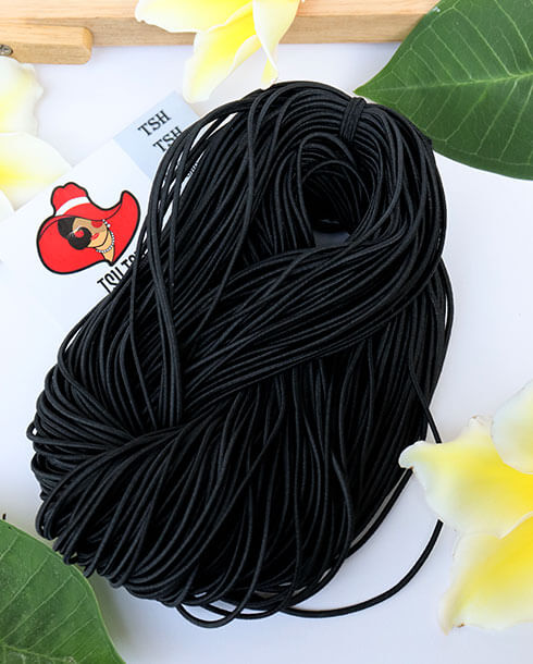 ยางยืดเส้นกลม สีดำ 0.15