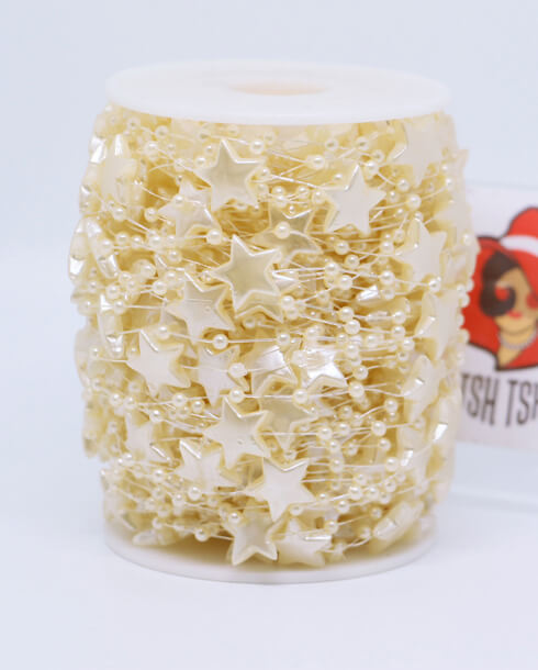 มุกอะตอม ทรงดาว สีครีม