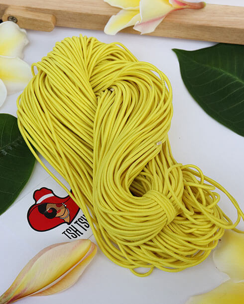 ยางยืดเส้นกลม สีเหลือง 0.15