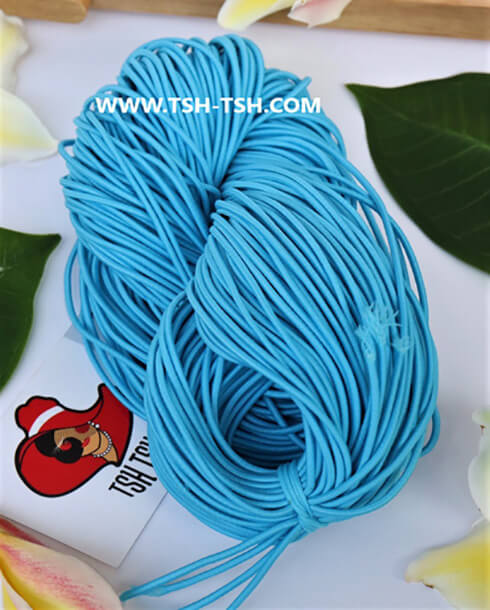 ยางยืดเส้นกลม สีฟ้าเข้ม 0.15