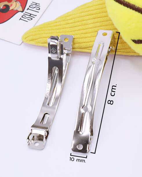 8 cm. Spring Hair Clip Paris Silver  Color