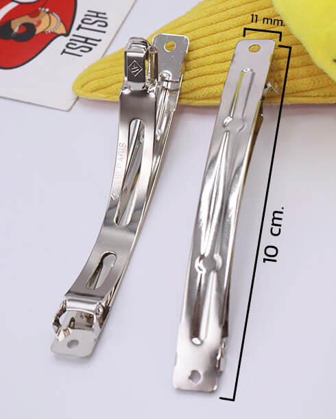 10 cm. Spring Hair Clip Paris Silver  Color