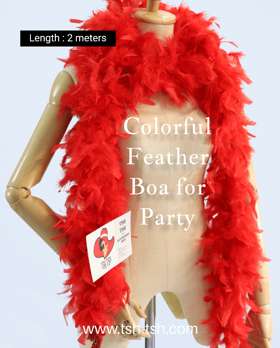 Chandelle Feather Boa 2 meters Red Color