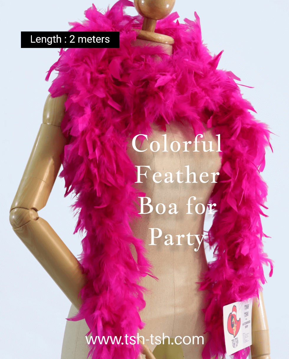 Chandelle Feather Boa 2 meters Fuchsia Color