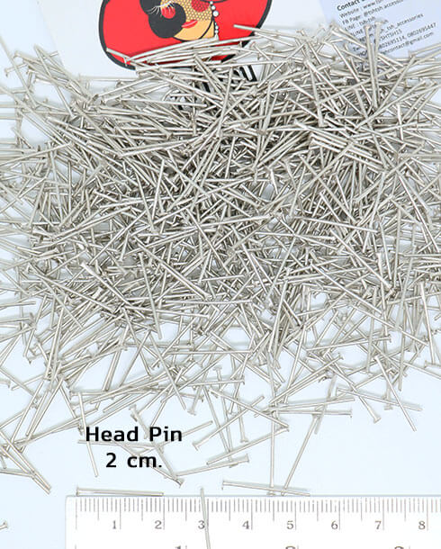 2 cm. Head  Pin Silver Color