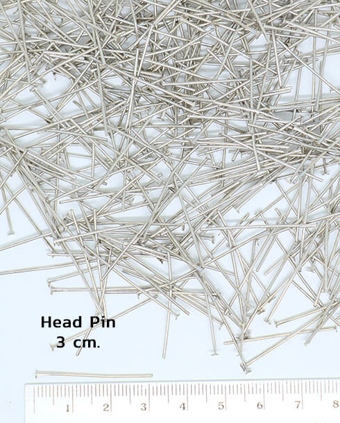 3 cm. Head  Pin Silver Color