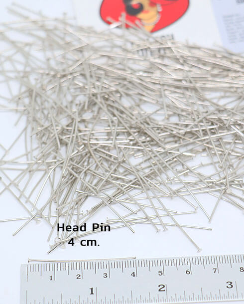 4 cm. Head  Pin Silver Color