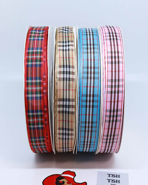Checkered Ribbon, Scottish ribbon, Bow, Bouquet, Wedding, Basket, Gift wrap, fashion, tie, DIY, decor, handmade, craft, hairbow, accessories, sewing, Gift Wrapping, Packing, Woven