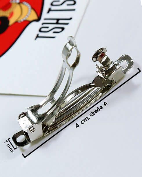 4 cm. Spring Hair Clip Silver Color Grade A
