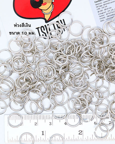 Stainless Jump Ring 10 mm. Silver Color