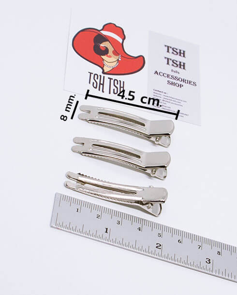 ปากเป็ดสี่เหลี่ยม ขาคู่ โค้งมีร่อง 5 ซม. สีเงิน