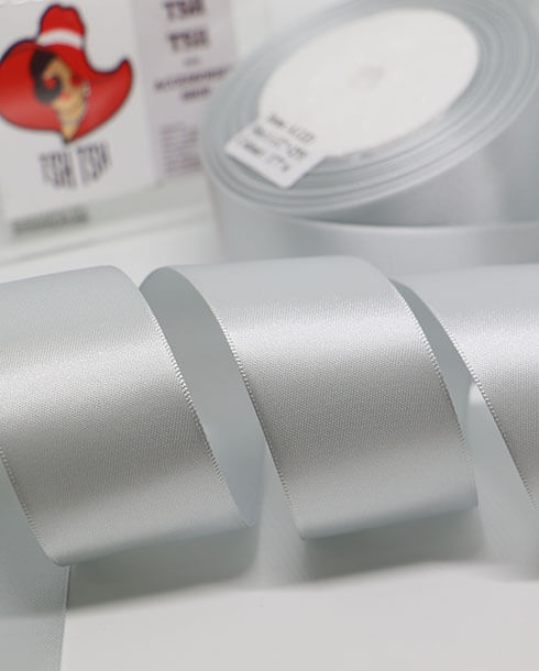 1.5 Inches Satin Ribbon Double Face 25 Yards Silver Color No.177#