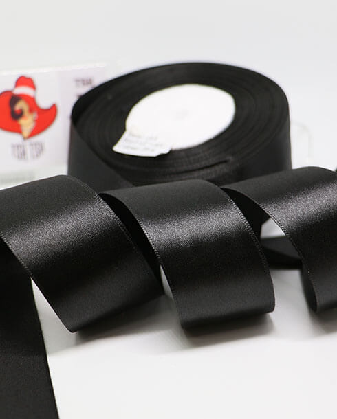 1.5 Inches Satin Ribbon Single-face 50 Yards Black  Color No.39#