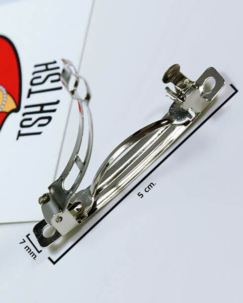 5 cm. Spring Hair Clip Silver Color