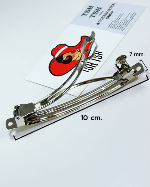 10 cm. Spring Hair Clip Silver Color