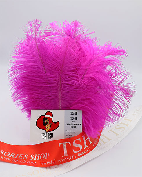 Ostrich plumes, ostrich drabs Size 20-25 cm. (Medium Size) Fuchsia Color